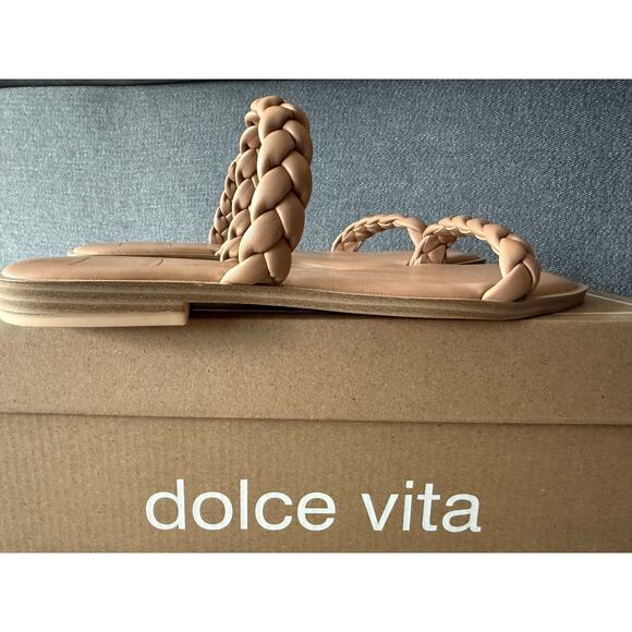 New Dolce Vita Café Stella Inore Strappy Sandal size 7.5  Nude Color Braiding - Picture 4 of 7